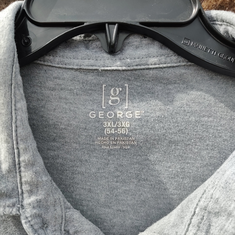 George Men's Heather Gray Pocket Polo Big And Tall Size 3XL - Picture 7 of 8